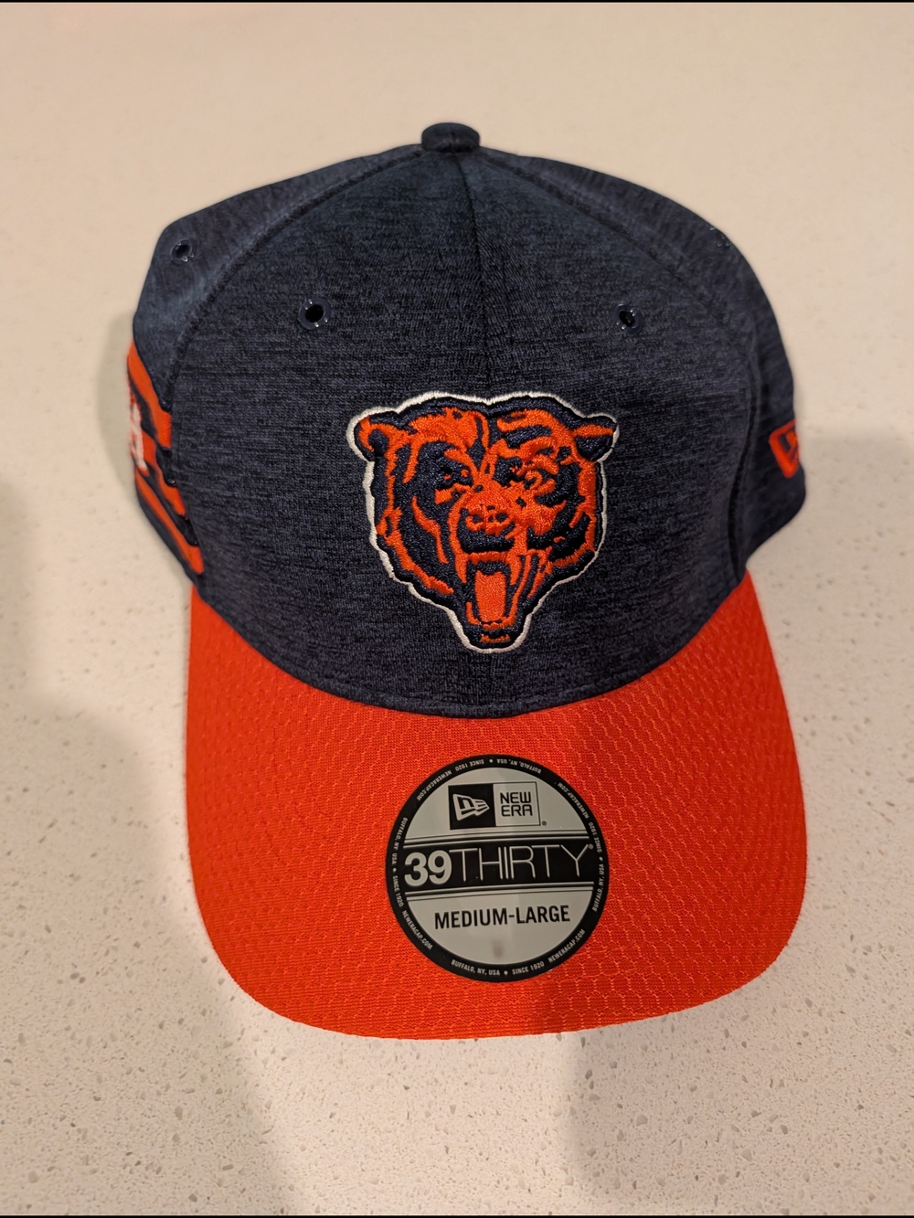 Chicago Bears New Era 39THIRTY Stretch Fit Cap - Navy & Orange